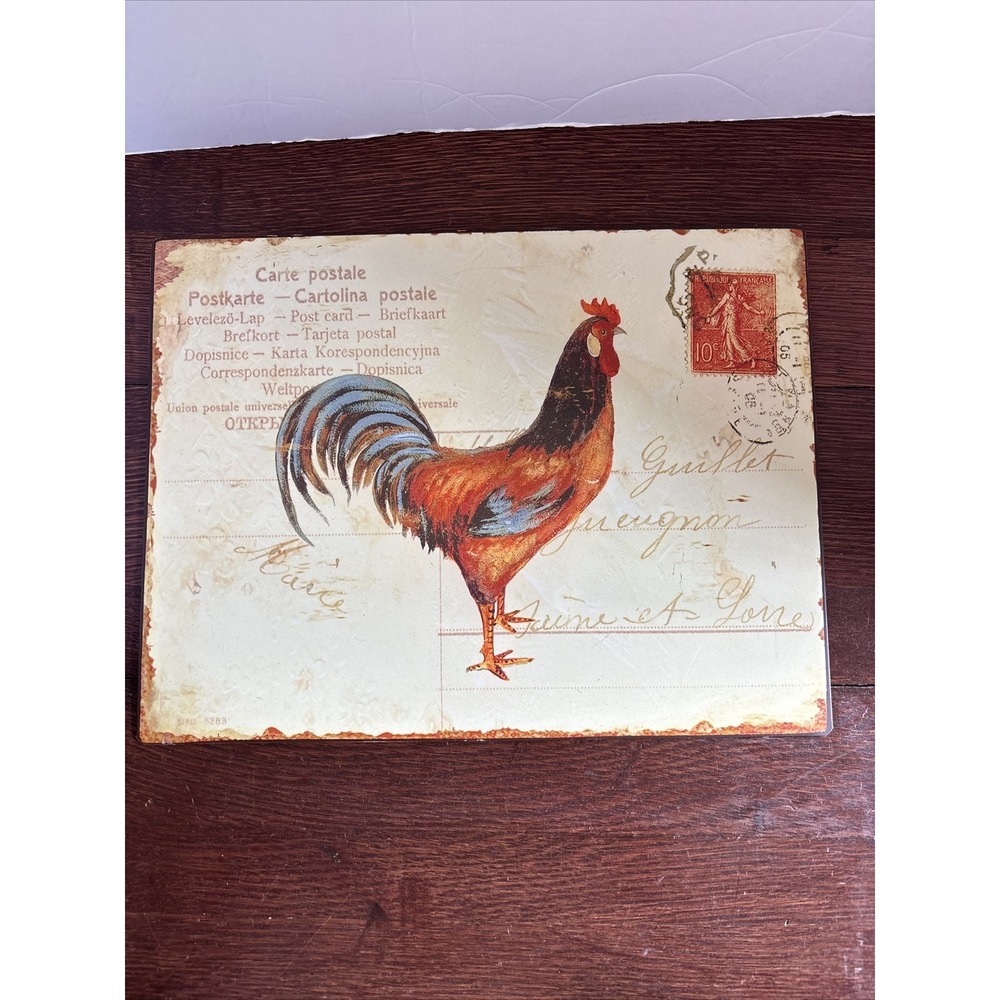 Postage Card Home‎ Deco Rooster Metal Sign 13.75" X 10.5"